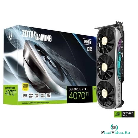 Zotac Placa video ZOTAC GeForce RTX 4070 Ti Trinity OC 12GB GDDR6X 192 bit