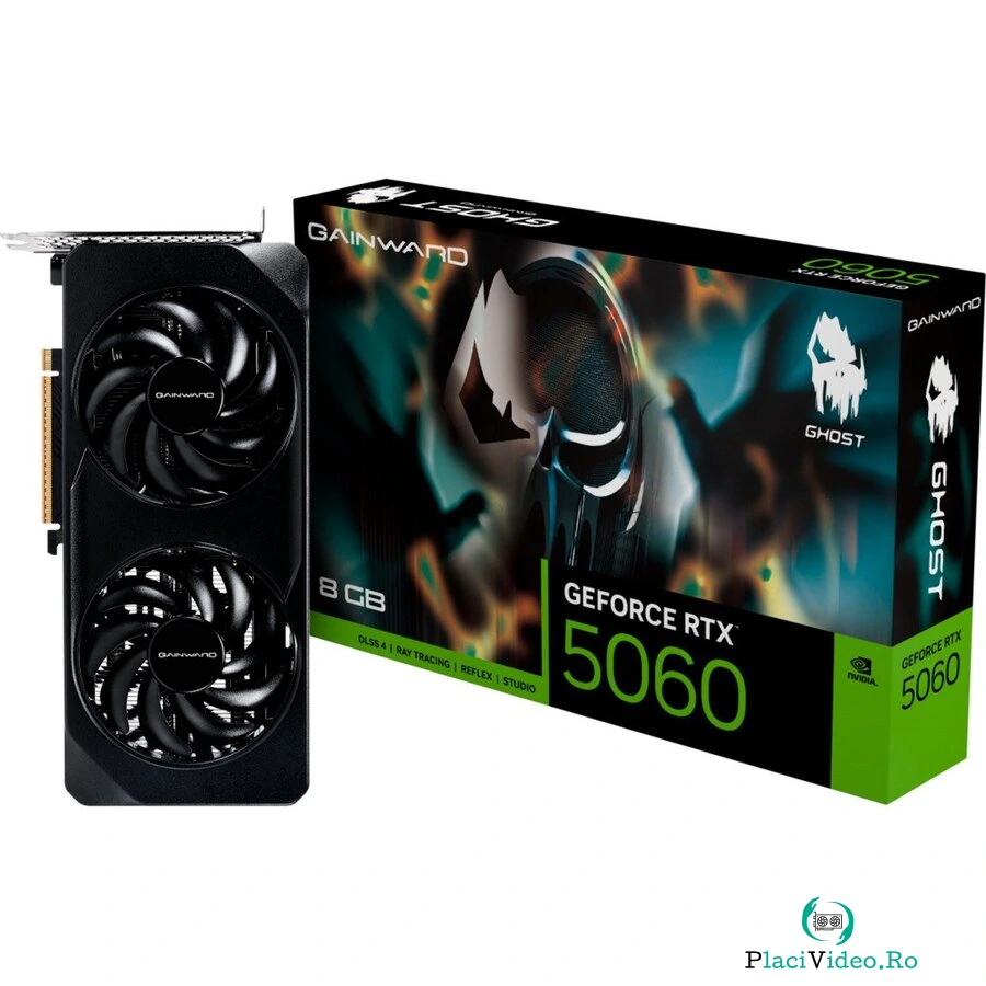 Placa video GeForce RTX 5060 Ghost 8GB, graphics card DLSS 4, 3x DisplayPort, 1x HDMI 2.1